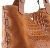 GEANȚĂ DIN PIELE shopper bag Genuine Leather roșcat 216